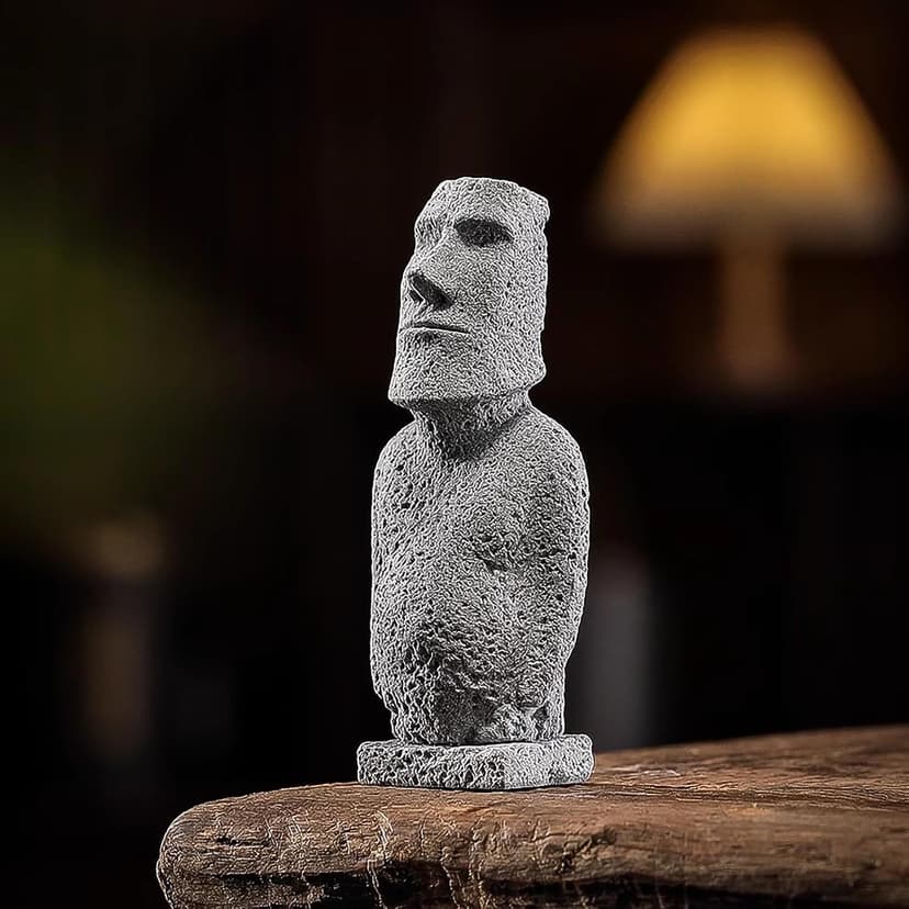 Easter Island Moai Statue - Stone Moai Figurine Decor for Home & Outdoor Garden - 3 (Large Size)
