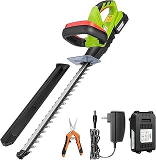 VIVOSUN 20" Cordless Hedge Trimmer, 20V Electric Bush Trimmer, 1400 RPM Shrub Trimmer, Dual-Action Laser Blade, 3/5" Cutting Capacity, Lightweight & Compact Trimmer, Battery and Fast Charger Included
