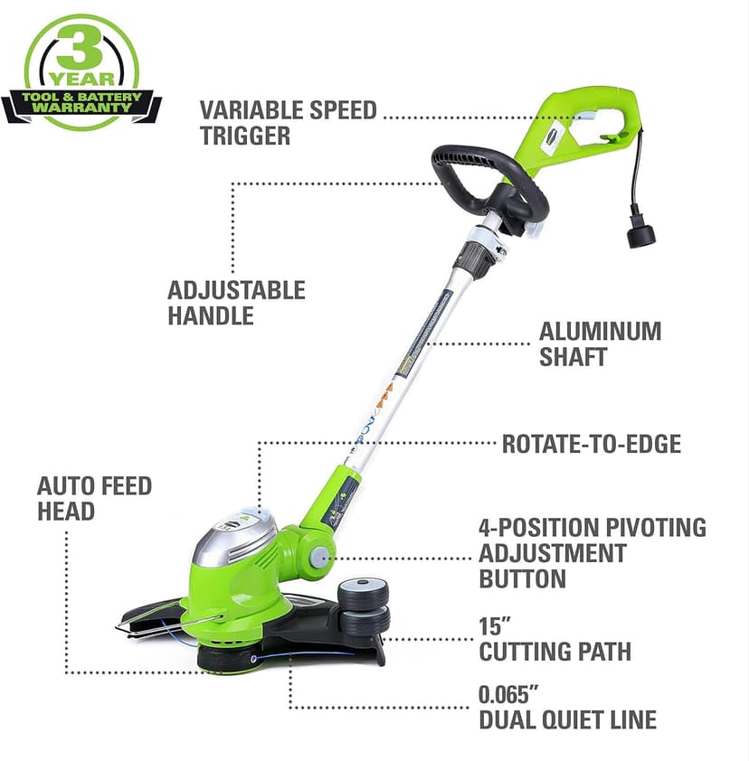 Greenworks 5.5 Amp 15" Corded Electric String Trimmer