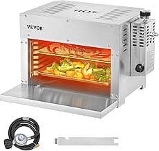 VEVOR Propane Steak Grill, Portable Propane Steak Cooker, 1500°F Stainless Steel Barbecue Infrared Grill with 6-Tier Adjustable Rack, Steak Cooker Machine for BBQ, Toast, Grill, Outdoor Picnic