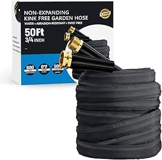 2025 Upgraded Non-Expanding Garden Hose, Lightweight, Flexible Ultra-Light Water Hose, Burst-Resistant, Lead-Free, Anti-Kink, High-Pressure (50 FT)