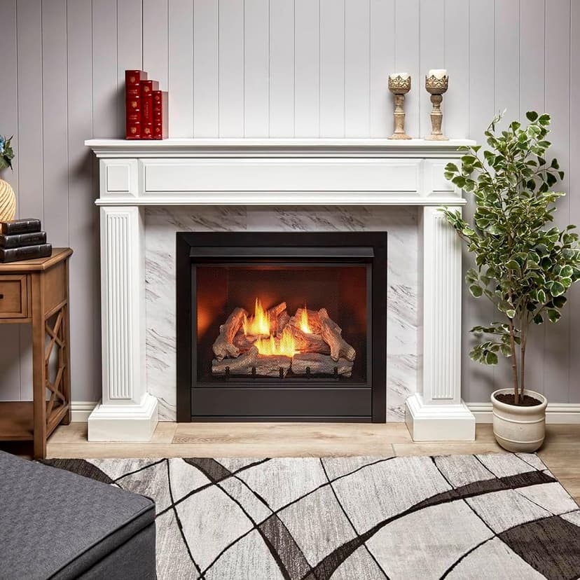 Duluth Forge Dual Fuel Ventless Gas Fireplace Insert, Remote Control, 9 Fire Logs, Use with Natural Gas or Liquid Propane, 32000 BTU, Heats up to 1500 Sq. Ft., Black