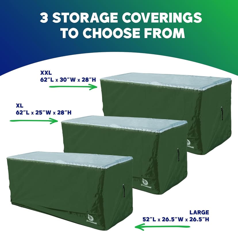 YardStash Deck Box Cover - Heavy Duty, Waterproof Covers for Outdoor Cushion Storage and Large Deck Boxes - Protects from Rain, Wind and Snow - XL - Tan