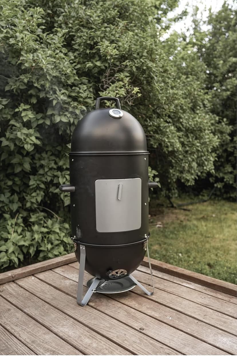 GasOne CSM-18 Vertical Smoker – 18 Inch Heavy Duty Charcoal Smoker – Multipurpose Charcoal BBQ Grill Smoker for Outdoor – Easy Assembly, 1 Access Door Grill with Smoker