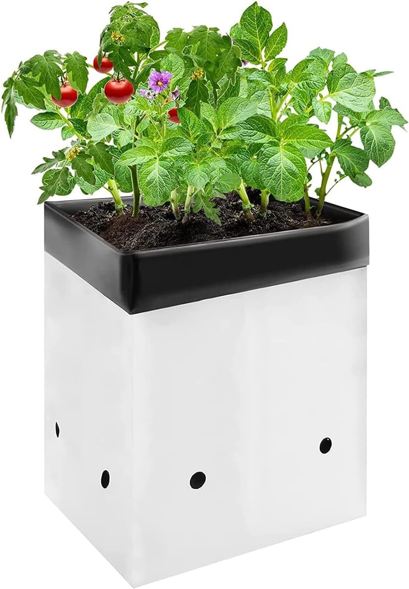 VIVOSUN 50-Pack 3 Gallon Grow Bags for Plants, Black-and-White Thick Plastic Bags for Potting Seedlings, and Rooting