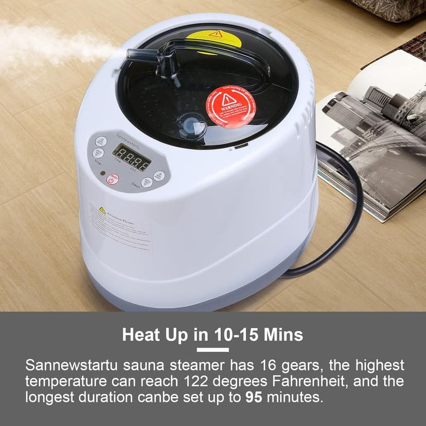 4 Liters Sauna Steamer, Steam Generator for Sauna, FCC Certified 4L & 1600W Steam Generator with Remote Control, 1-16 Gears of Temperature Control