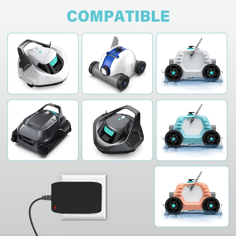 SLLEA 12.6V 2-Prong AC/DC Adapter Compatible with Paxcess HJ1103 HJ1103J Cordless 5000 Automatic Robotic Pool Vacuum Cleaner 5000mAh Lithium Ion Battery XSG1261800 12.6VDC 1.8A Power Supply Charger