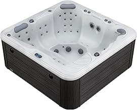 Destination Outdoor Hot Tub, 5-Person 59-Jet 80-Port 4-Pump Lounger Spa with Waterfall Arch and Bluetooth Stereo by Aqualife by Strong Spas