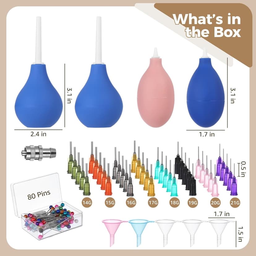129 Pcs Pottery Tools, Ceramic Precision Tip Applicators, Pottery Slip Trailer Bottles with Needles, Filling Funnels, and Pins, Glaze Squeeze Bottle Tools, Clay Art Decorating Kit