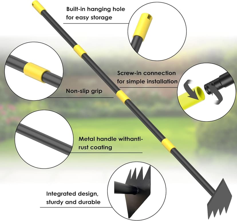 Hoe Garden Tool Long Handle Weeding Garden Hoe 2 in 1 Adjustable Length 60 inch Yard Tool for Planting