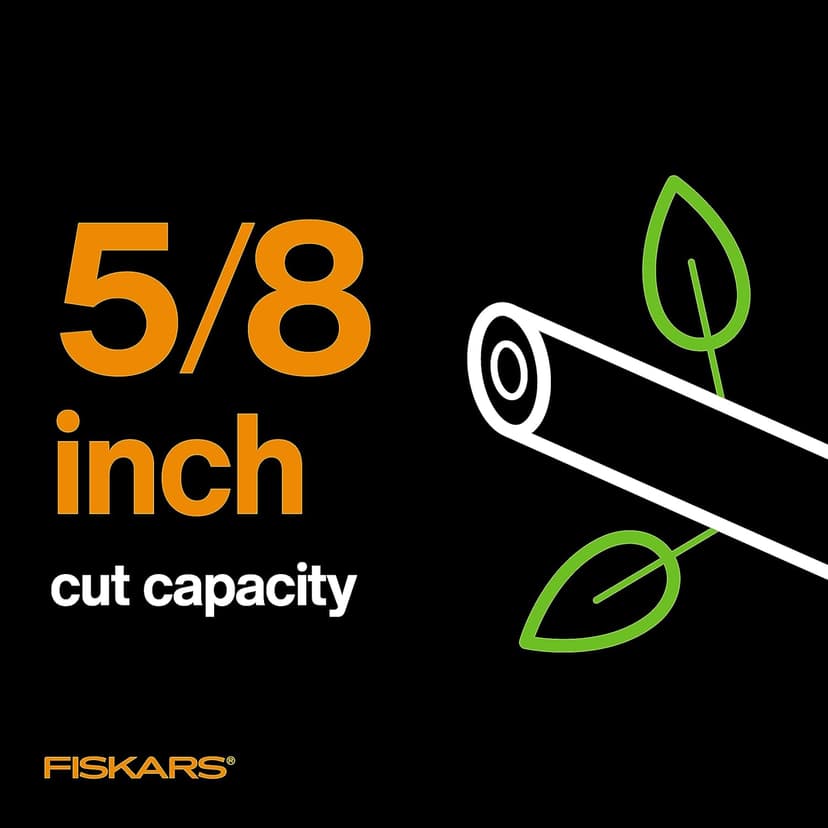 Fiskars Bypass Pruning Shears, Branch Cutter with 5/8" Cut Capacity, Garden Shears with Sharp Steel Blade, Rust Resistant, Ergonomic Pruners with Comfort Handle and Safety Lock, Gardening Hand Tools