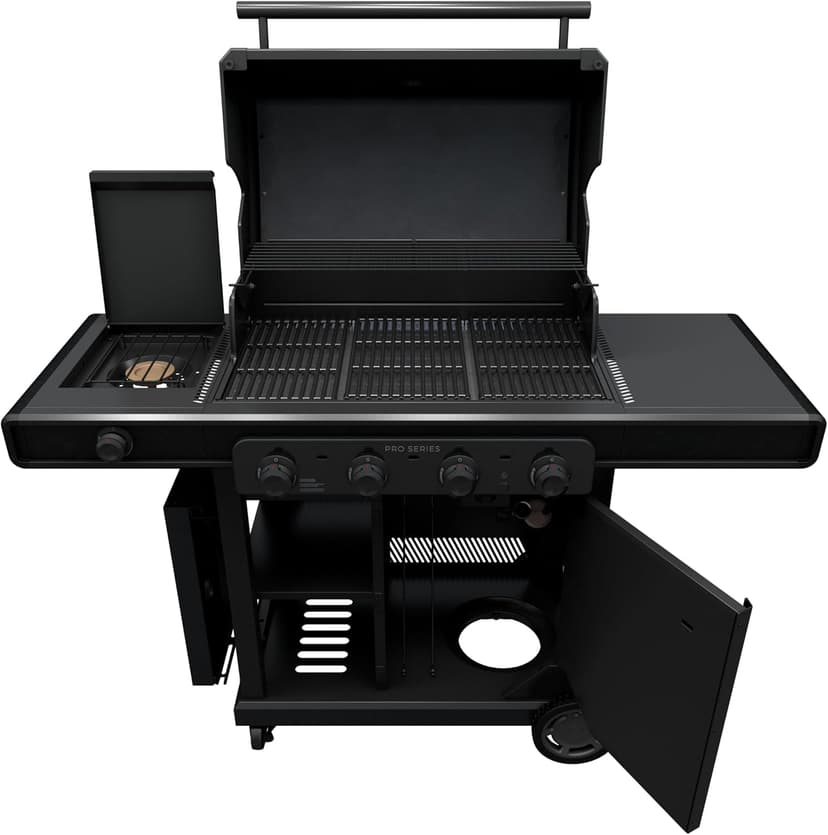 Char-Broil® Pro Series™ with Amplifire™ Infrared Technology 4-Burner Propane Gas Grill Cabinet with Side Burner, Black - 463281024
