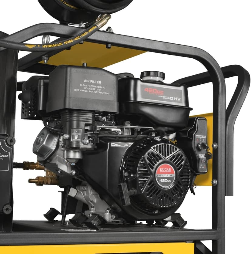 4000 PSI 4 GPM 15 HP E-Start Gas Engine Hot Water Pressure Washer with Hose Reel, HPW40D