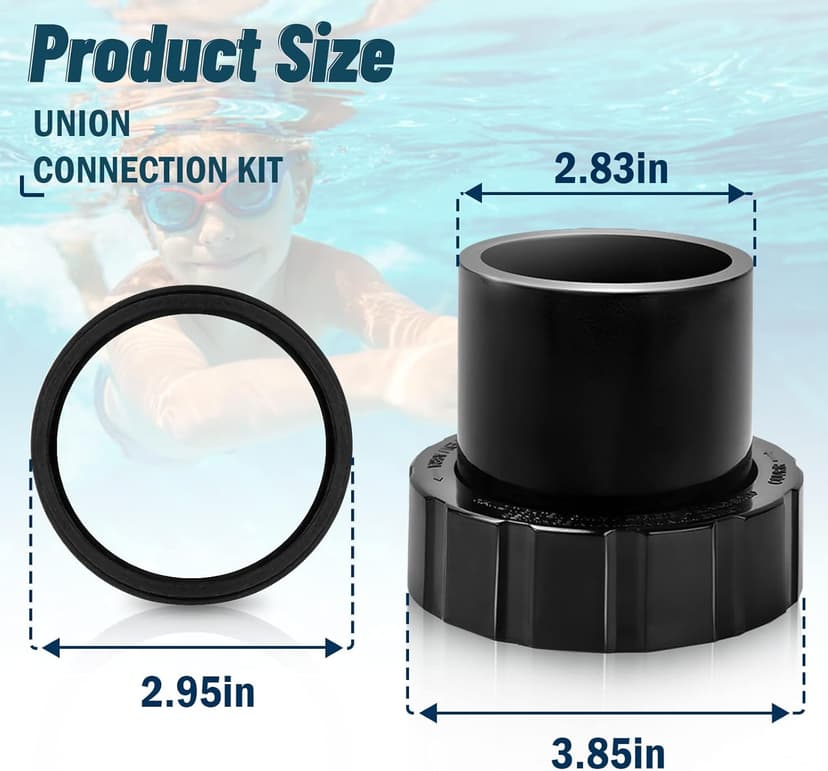 SPX3200UNKIT Union Connector Replacement Kit for Hayward Tristar, Northstar, EcoStar Pumps, SwimClear Cartridge Filter & Universal H-Series Low Nox Heater, for Hayward Pool Heater Parts - 2 Pack