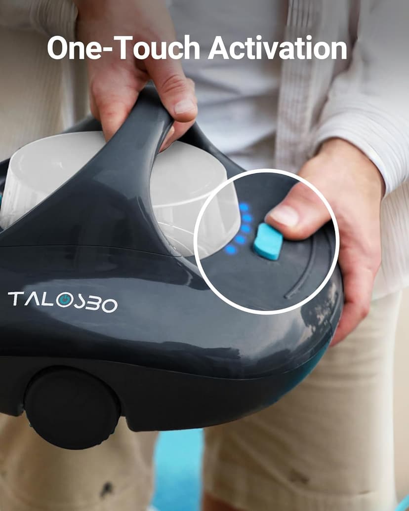 (2025 Upgraded) TALOSBO Pleco Se Cordless Pool Vacuum Cleaner Up to 130 Mins Runtime, Robotic Pool Cleaner with 2.5H Fast Charge, Ideal for Flat Above Ground and Inground Pools up to 861 Sq. Ft.