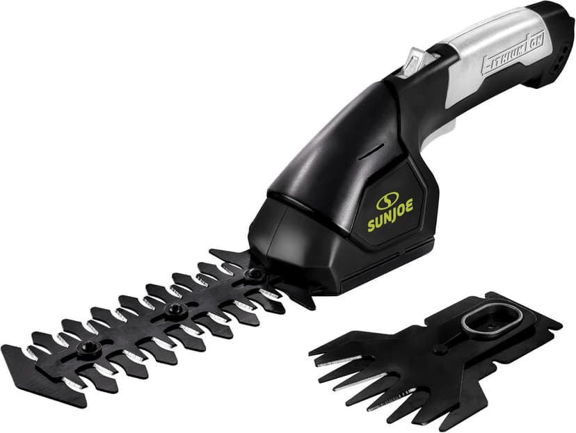 Sun Joe HJ604C Cordless Grass Shear + Shrubber Handheld Trimmer, (w/Battery + Charger Included), 7.2V, Black