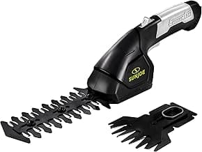 Sun Joe HJ604C Cordless Grass Shear + Shrubber Handheld Trimmer, (w/Battery + Charger Included), 7.2V, Black