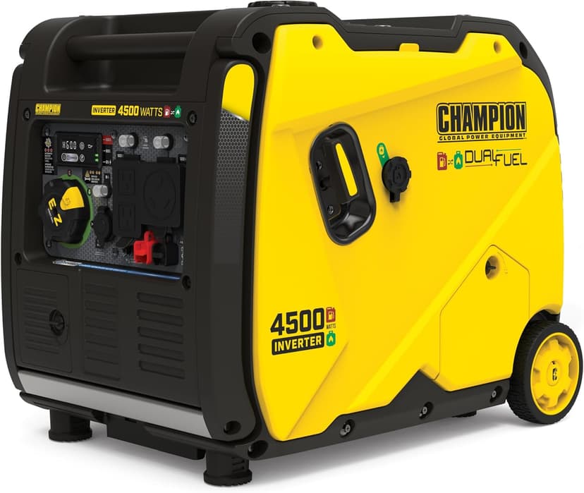 Champion Power Equipment 4500-Watt Electric Start Dual Fuel RV Ready Portable Inverter Generator with Quiet Technology and CO Shield