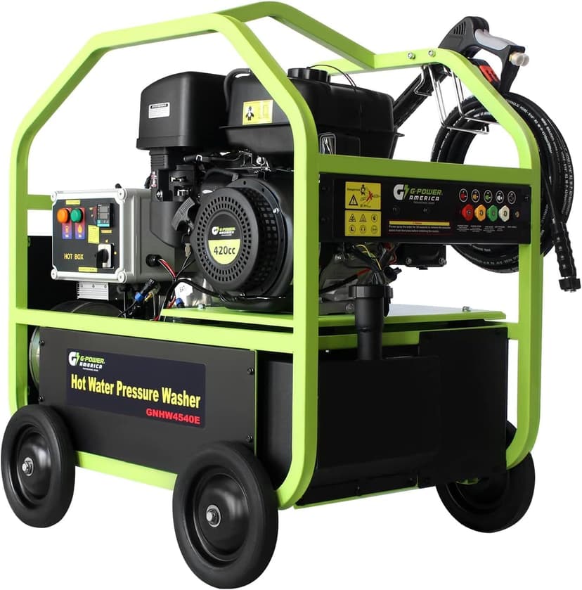 Commercial Hot Water Pressure Washer GNHW4540E - 4500 PSI, 4.1 GPM, Gas Engine, Diesel Burner