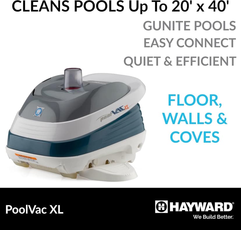 Hayward W32025ADC PoolVac XL Suction Pool Cleaner for In-Ground Gunite Pools up to 20 x 40 ft. with 40 ft. Hose (Automatic Pool Vacuum)