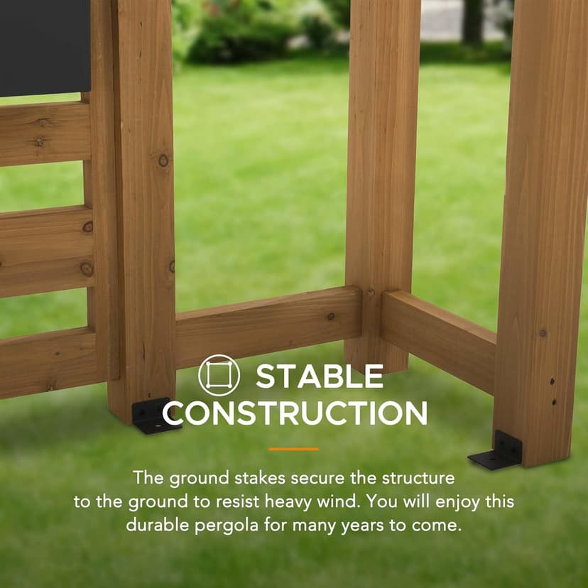 Sunjoy Wood Pergola 10 x 10.5 ft. Cedar Framed Pergolas with Adjustable Hanging Planters by SummerCove