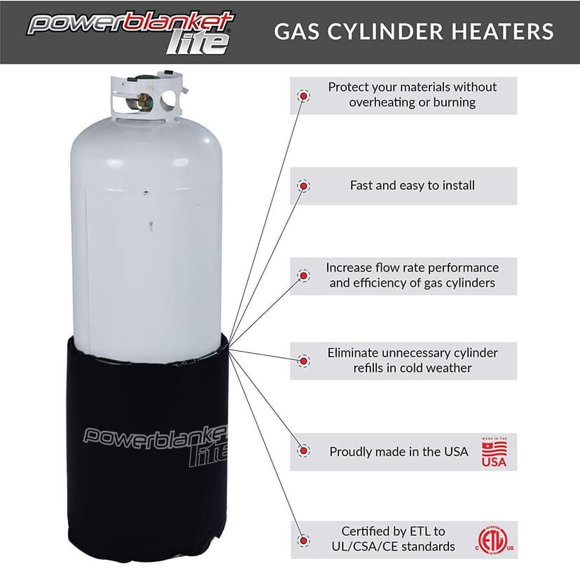 Powerblanket PBL20 Gas Cylinder Heater (Propane), Fits 20 lb, 30 & 40lb Gas Tanks
