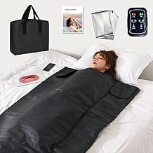 HL500 Portable Far Infrared Sauna Blanket for Body Relaxation & Detoxification, 1-60 Minutes Timer, 95-185°F Temp. Control