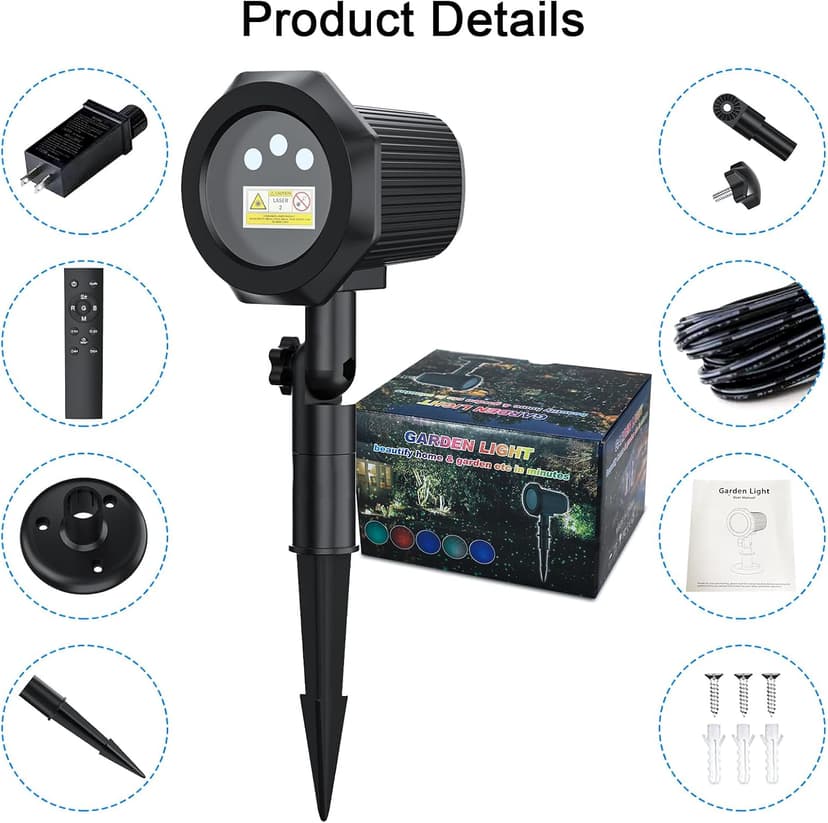 Firefly Laser Projector Lights Outdoor, Garden Light Projector with Remote and Timer, Waterproof Firefly RGB Lights Decoration for Wedding Christmas Halloween Holiday Party Yard Landscape Decor