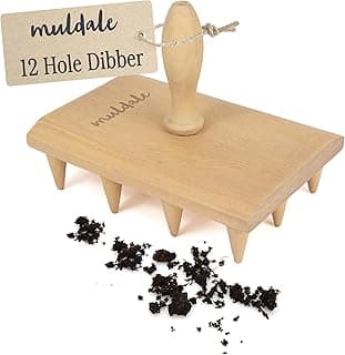 Muldale Multi Seed Dibber Garden Tool - Seedling Spacing Tool with Handle - Plant Dibber Yard - Seed Spacer - Made in England - Dibbler Gardening Accessory