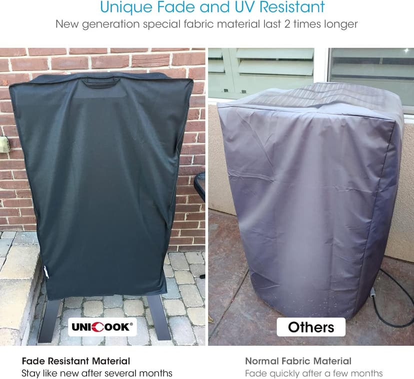 Unicook 30 Inch Electric Smoker Cover for Masterbuilt, Heavy Duty Waterproof Vertical Smoker BBQ Grill Cover, All Weather Resistant, 18" W x 17" D x 33" H
