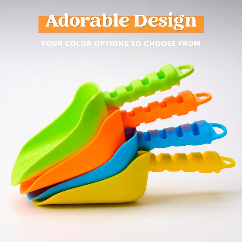 Sloosh Beach Sand Shovels for Kids - 4 Packs Shovels Colorful Scoops Travel Sand Toys for Toddlers Kids Outdoor Digging Play, Heavy Duty Plastic Garden Planting Shovels Spades Sets Sandbox Toys