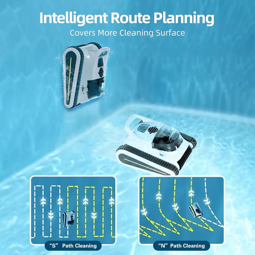 Pool Vacuum for Inground Pools, Cordless Robotic Pool Cleaner, Pool Vacuum with Upgraded Triple-Motor, Wall Climbing, Waterline Cleaning,150 min Battery Life for Pool Up to 2050 Sq.ft