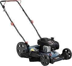 SENIX 21-Inch Gas Push Lawn Mower with 140 cc 4-Cycle Briggs & Stratton Engine, Mulching and Side Discharge, 6-Position Dual Lever Height Adjustment (LSPG-M6)