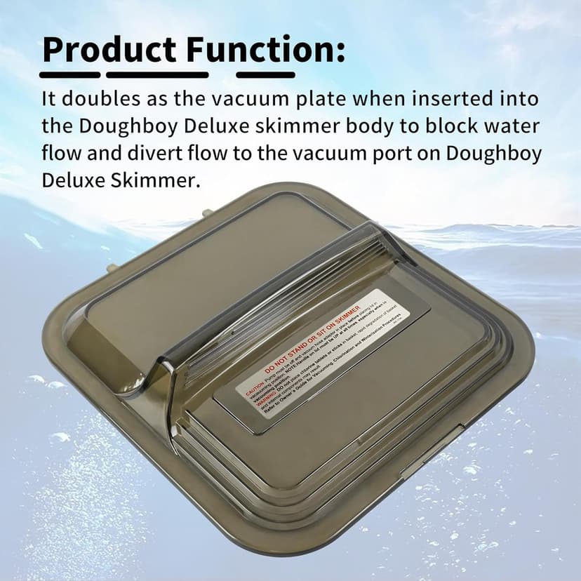 XJJ 1107-1356 Skimmer Lid Clear Tinted Black, Fit for 2094 & 2095 Doughboy Deluxe Skimmers, Replaces Skim-line Vacuum Skim Filter lid 1121-1349 11211349