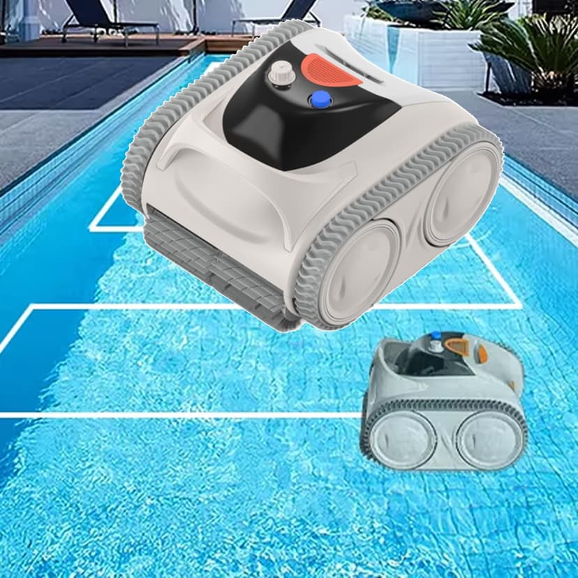 Pool Cleaners with Wall/Floor and Waterline Cleaning, Automatic Inground Pool Vacuum Cleaner Built-in 7800 mAh Battery Last 150 Mins, 0-90° Wall-Climbing, up to 3500 sq.ft