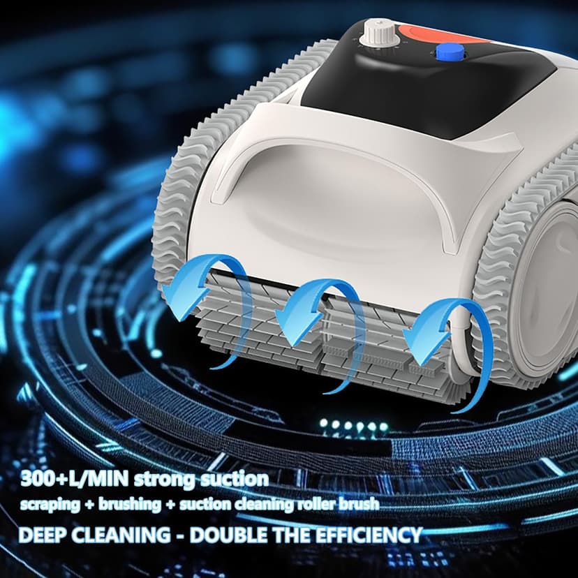 Multifunctional Pool Robot for Inground Pools Wall Floor Waterline Cleaning, 65-140W Powerful Suction Last 150 Mins, Built-in 7800 mAh Battery, 2h Fast Charge, Pool Cleaner Vacuum up to3500 sq.ft