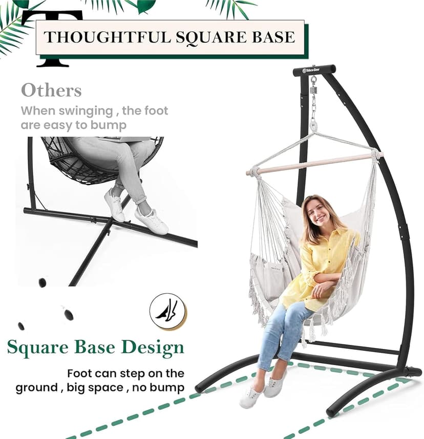 G TALECO GEAR C-Type Hanging Hammock Chair Stand, Heavy Steel Swing Chair Stand, Suitable for Indoor and Outdoor Swing Frame (Seat not Include