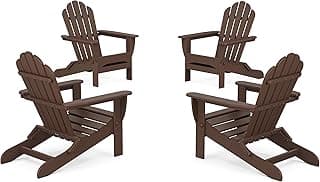 4-Piece Monterey Bay Folding Adirondack Chair Conversation Set in Vintage Lantern
