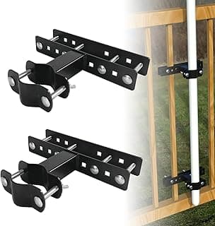 Patio Umbrella Holder - Heavy Duty Outdoor Deck Shade Balcony Umbrella Stand Attaches to Railing Maximizing Patio Space, Bench Deck Umbrella Mount Fixed Clip Umbrella Clamp，2 Pack