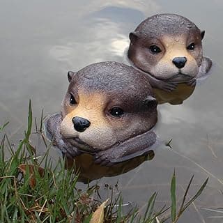Floating Otter Head Resin Art, Waterproof Pond Float, Decorative Animal Sculpture, Garden Lake Decor, Duck Deterrent, Artistic Resin Decor for Outdoor Use (1 PC)