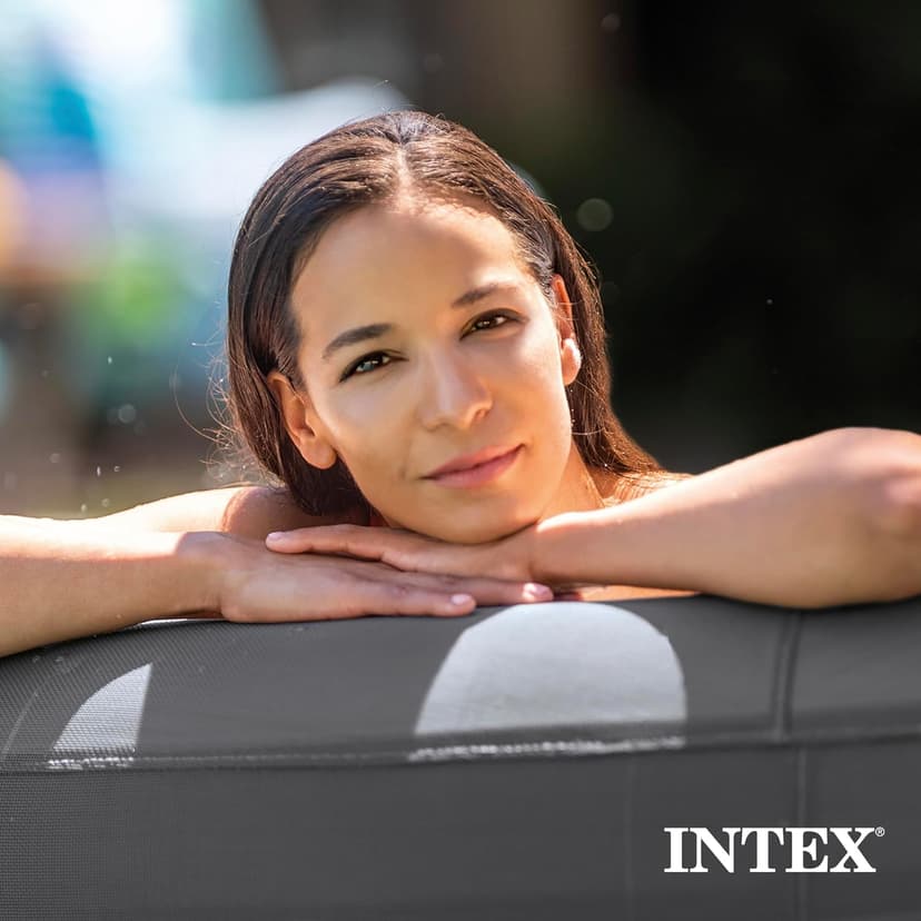 INTEX SimpleSpa Inflatable Hot Tub, 6 Person Bubble Massage Spa with Built-in Pump and Energy Efficient Cover