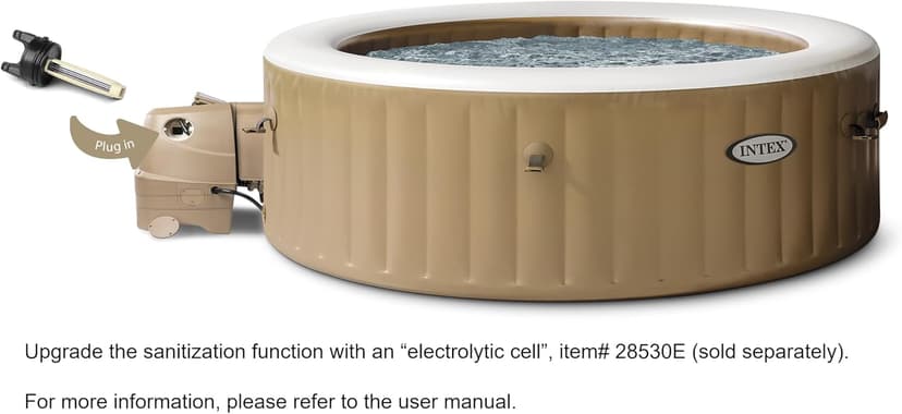 INTEX 28425EH PureSpa Bubble Massage Spa Set Outdoor Inflatable Portable Hot Tub, Includes Energy Efficient Spa Cover, Saltwater System Ready, 4 Person, 77in x 28in