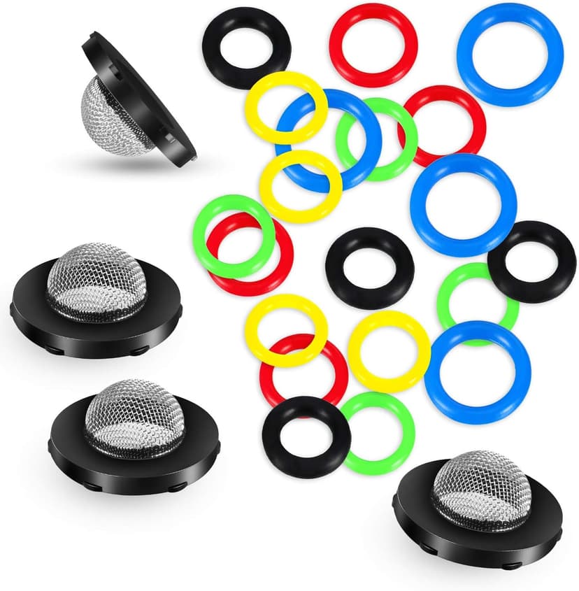 48 Pieces O-Ring Power Pressure Washer Kit 6 Sizes Sealing Stainless Steel Filter for Power Pressure Washers, Pump, Hose, Gun, Wand and Lance