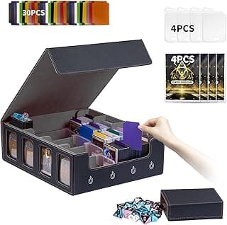 MTG Commander Deck Box 3200+Trading Card Storage Box TCG Deck Case with Display Windows Dice Tray,Card Organizer 30 Colorful Dividers& 4 Supporters& 4 Toploaders