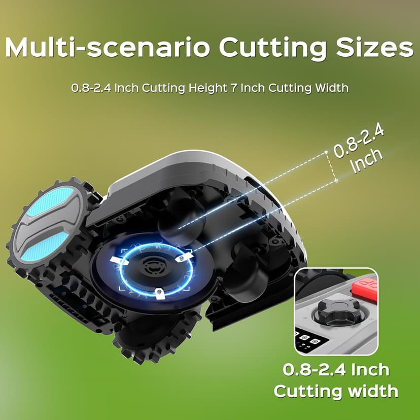 App-Controlled Robotic Mower – Auto-Charging, Adjustable Height, for Lawns up to 4300 sq.ft