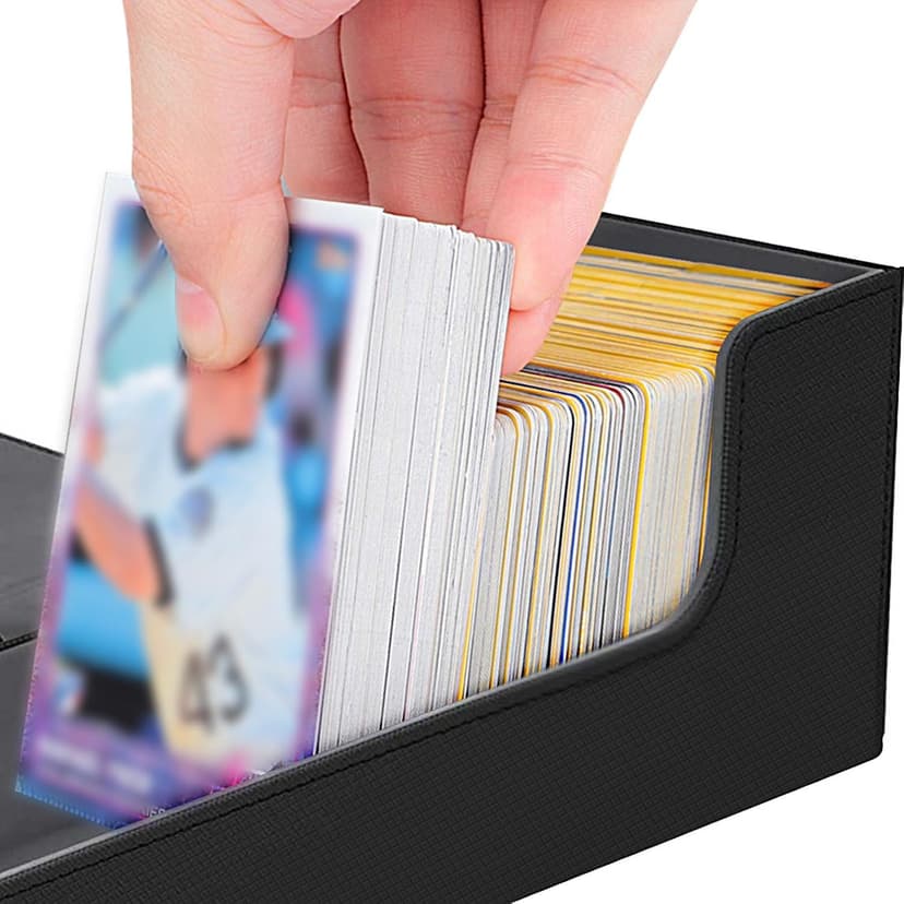 KKU Card Deck Boxes with 4 Pack Acylic Card Cases, Magnetic Closure Trading Card Deck Storage Box Fits 800+ Sleeved Cards Sport Cards
