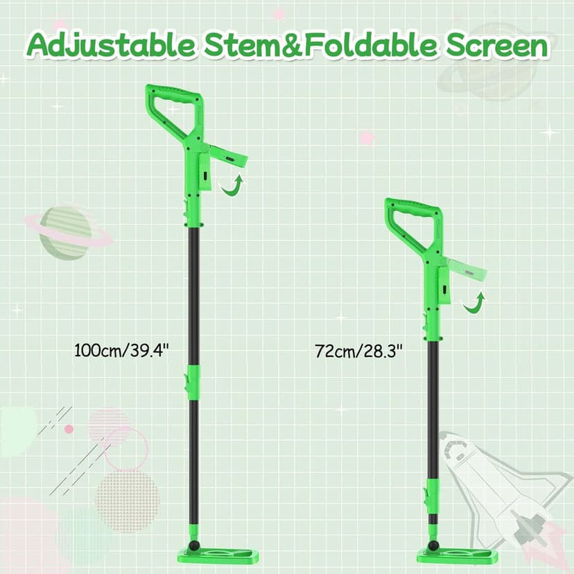 OMMO Metal Detector, Rechargeable Built-in Battery Kids Metal Detector with Funny LCD Display, Adjustable Metal Detectors for Kids with Waterproof Search Coil USB Cable for Detecting Treasure