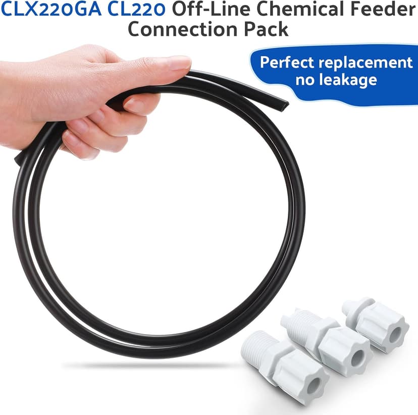 2 Sets Offline Feeder Connection Pack with Saddle Clamp Chlorinator Feeder Hose Tubing Parts with 2 Sets Check Valve Control Valve for CL200 CL220 Offline Replacement