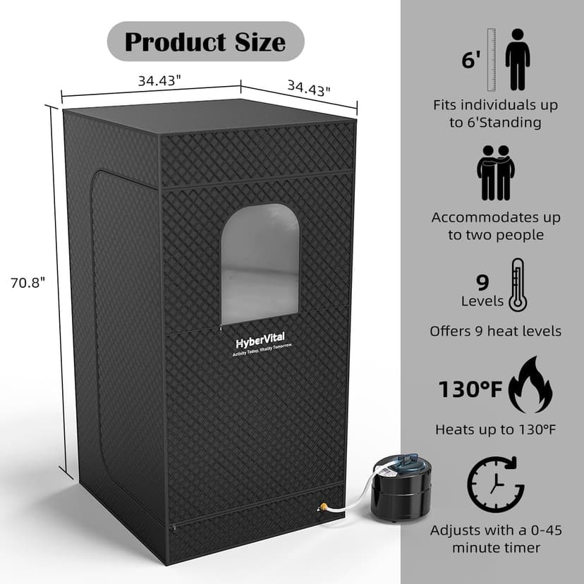 Sauna Box, Portable Sauna for Home, Large Sauna Tent with 3.0L Steamer for Full Body SPA, Easy Assembly Quick Heat-Up Sauna Experience