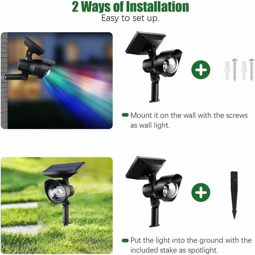 Colorful Solar Christmas RGB Star Projector Outdoor LED Xmas Moving Light Landscape Xmas Decor Lamp Christmas Moving Party Light